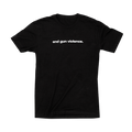 Front view of a black unisex tee shirt that reads "end gun violence." in blocky, lowercase letters.