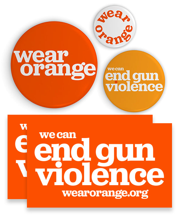 Wear Orange Button & Sticker Pack